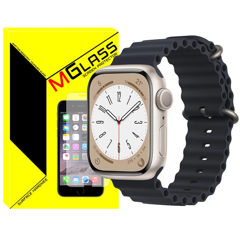 بند ام‌گلس مدل Ocean مناسب برای اپل واچ Series 8 Aluminum 41 میلی متری