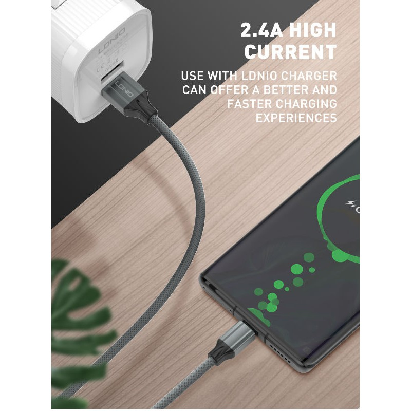 کابل تبدیل USB به USB-C الدینیو مدل LS442 طول 2متر