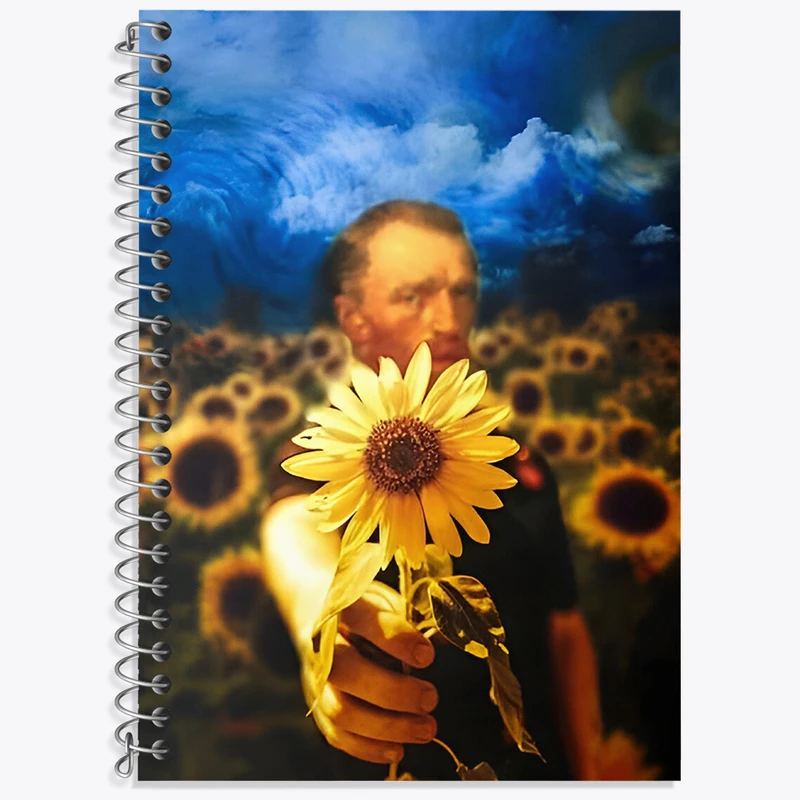 دفتر زبان 50 برگ خندالو مدل دو خط طرح ونسان ونگوگ کد N4163