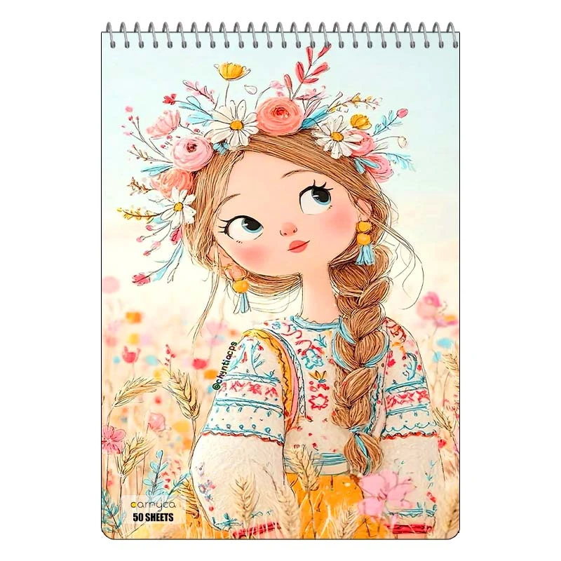 دفتر نقاشی 50 برگ سیمی کارنیکا طرح دخترانه کیوت Girly Cute کد 57013