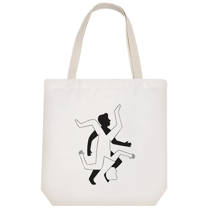 ساک خرید پارچه ای خندالو طرح سیاه و سفید مدل توت بگ کد 6678