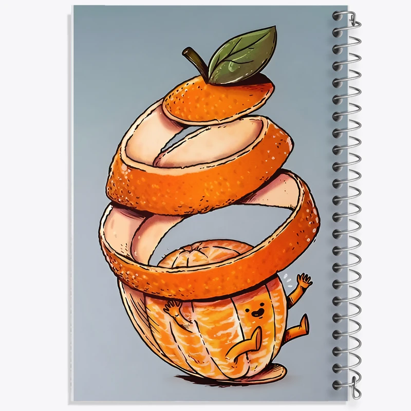 دفتر ژورنال نویسی 50 برگ خندالو مدل نقطه ای طرح پرتغال بامزه کد N4317