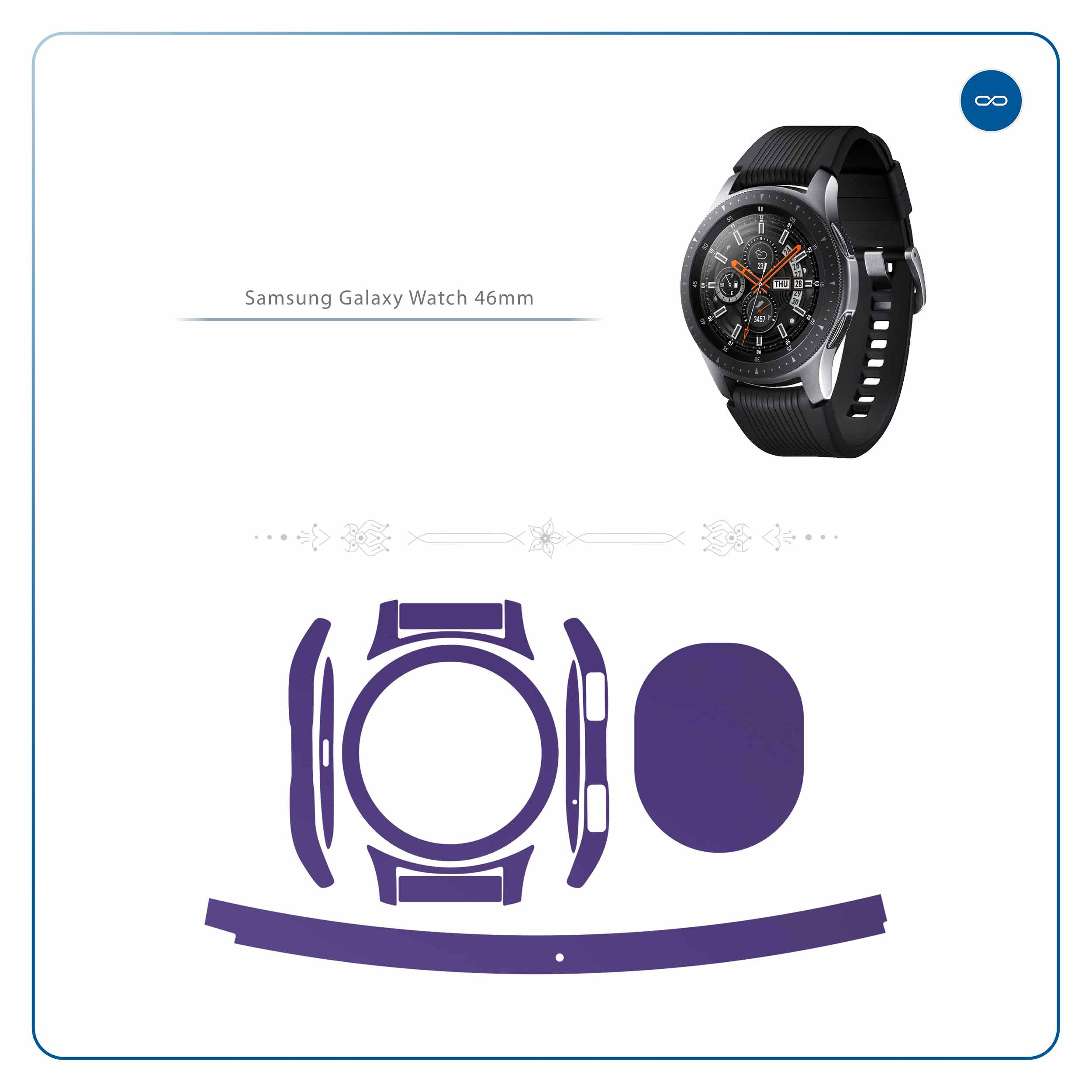برچسب ماهوت طرح Matte-BlueBerry مناسب برای ساعت هوشمند سامسونگ Galaxy Watch 46mm
