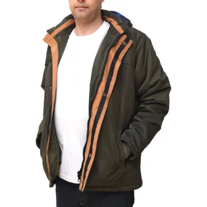 کاپشن مردانه کاراکو مدل کلاهدار ضد آب کد 404GN1