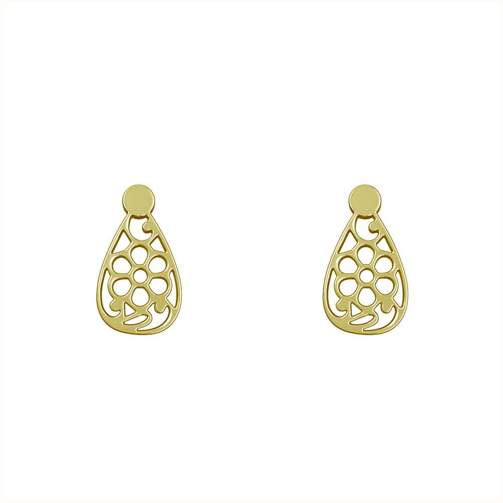 گوشواره طلا 18 عیار زنانه مدوپد مدل هندسی کد GA1-14570 -  - 2