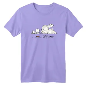 تی‌شرت آستین کوتاه لانگ یقه گرد  بچگانه مدل خرگوش و اردک