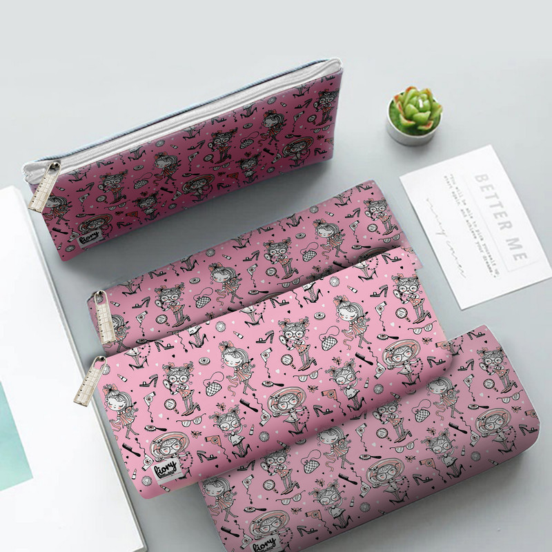 جامدادی مستر راد مدل دختر کیوت طرح میکاپ کد fiory 2029