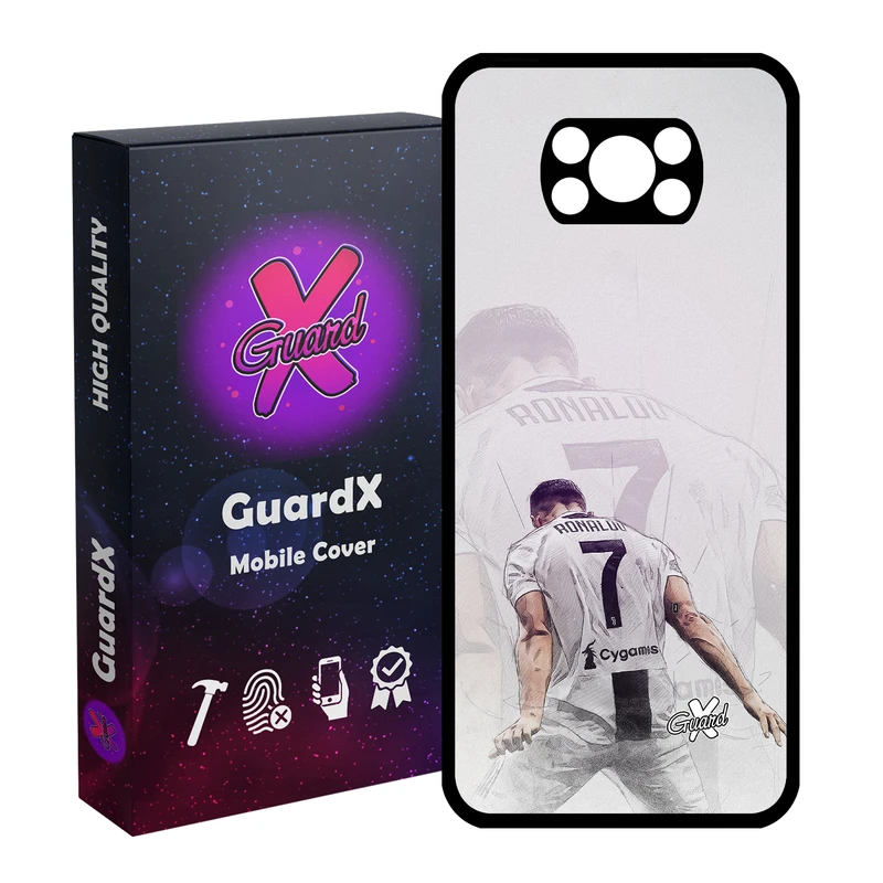 کاور گارد ایکس طرح CR7 مدل Glass10189 مناسب برای گوشی موبایل شیائومی Poco X3 / Poco X3 NFC