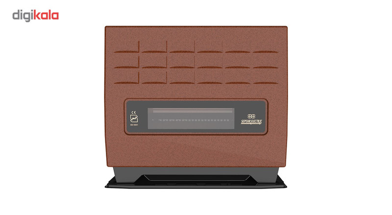 بخاری گاز سوز سپهرالکتریک مدل ونوس SE14000 با نمای جلو مسی