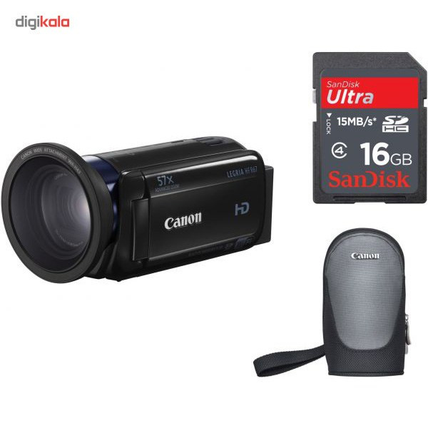 دوربین فیلم‌برداری کانن مدل Legria HF R67 همراه با کارت حافظه‌ی 16GB