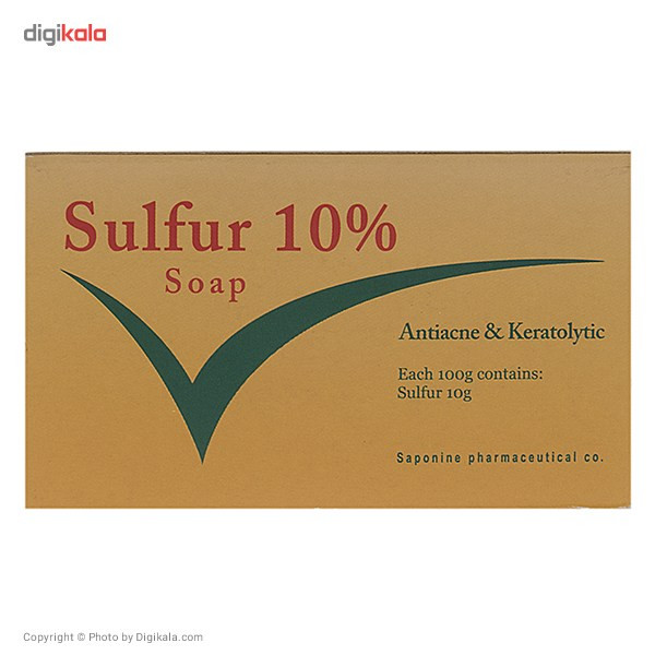 صابون گوگرد ساپونین مدل Sulfur 10% مقدار 100 گرم صابون گوگرد ساپونین مدل Sulfur 10% مقدار 100 گرم
