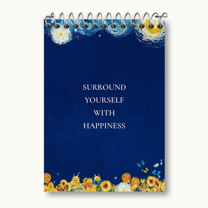 دفتر یادداشت 50 برگ خندالو طرح Surround Yourself With Happiness کد N2320