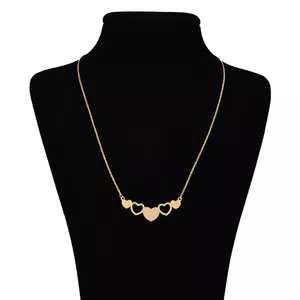 گردنبند طلا 18 عیار زنانه ماهک مدل MM0357 طرح پنج قلب