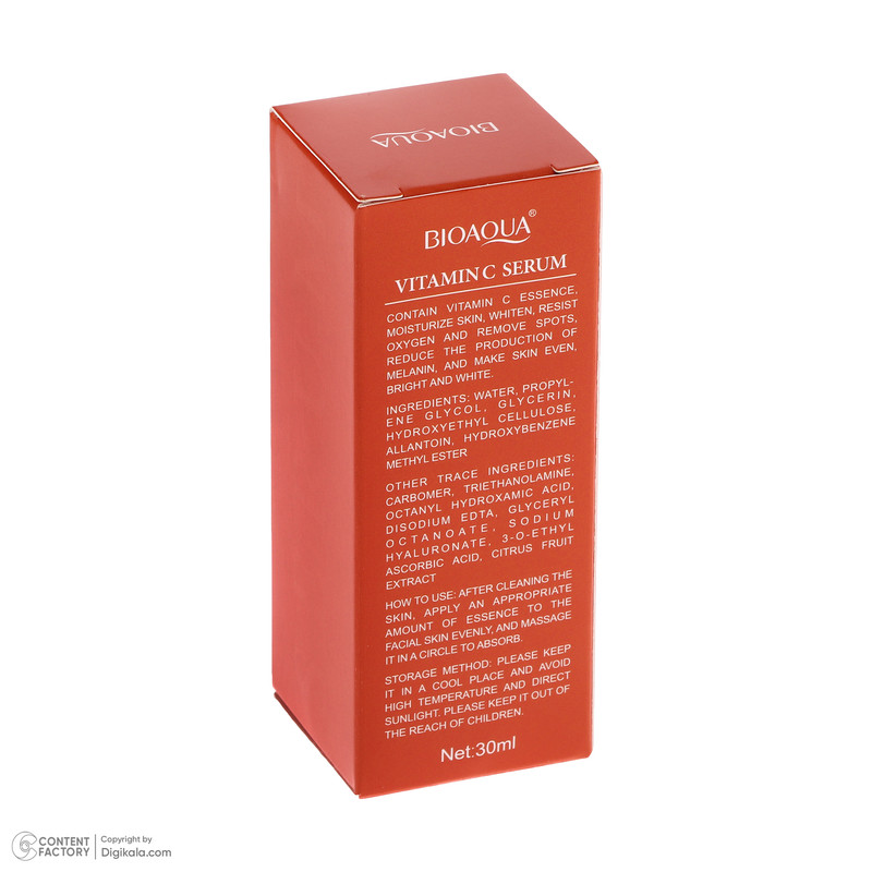 سرم روشن کننده پوست بی آکوا مدل Vitamin C مناسب برای انواع پوست حجم 30 میلی‌لیتر