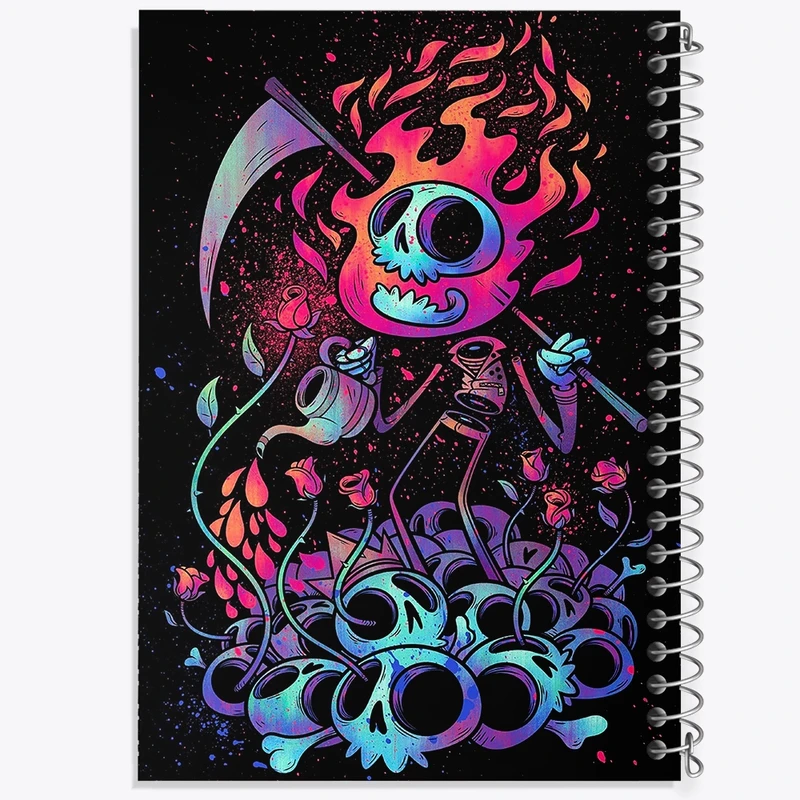 دفتر ژورنال نویسی 50 برگ خندالو مدل نقطه ای طرح اسکلت (Skeleton) کد F190