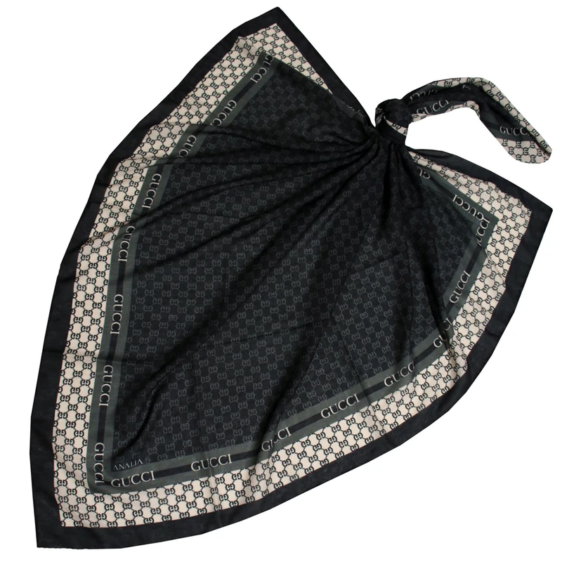 روسری زنانه مدل نخی قواره 120 لاکچری دور دست دوز کد ana-6076