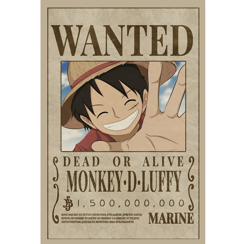 پوستر مدل تحت تعقیب وان پیس One piece طرح لوفی Luffy کد 676