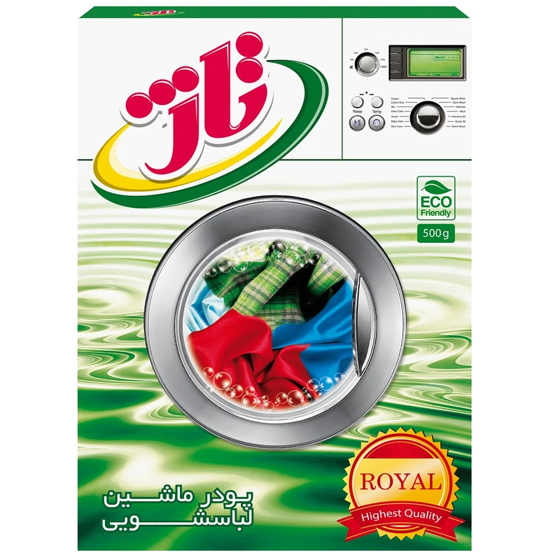 پودر ماشین لباسشویی تاژ مدل Royal Washing Machine بسته 500 گرمی