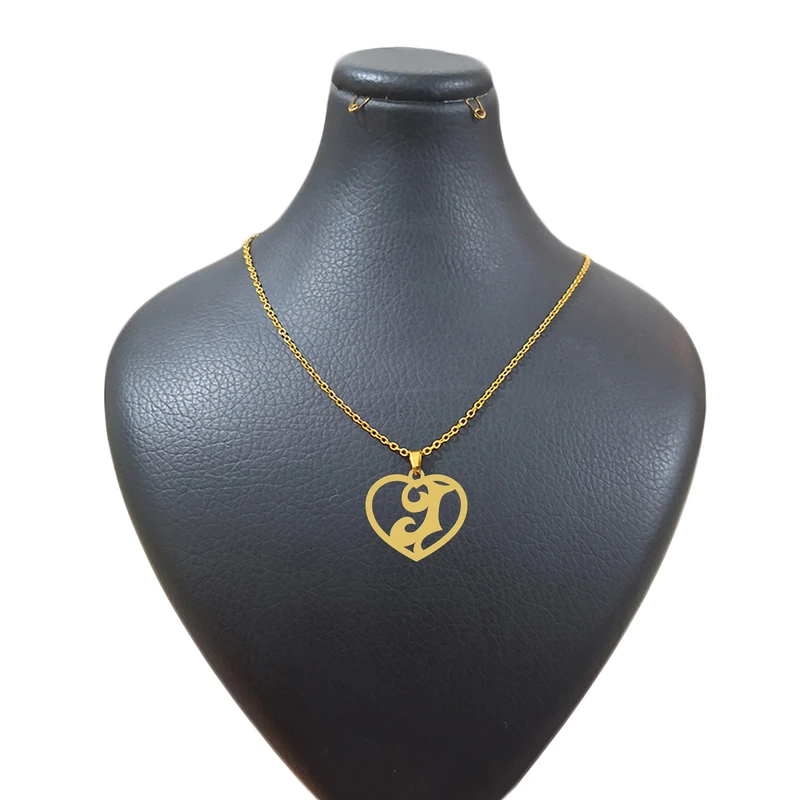 گردنبند زنانه هایکا مدل قلب و حرف J کد g.ha766
