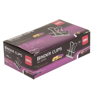 گیره کاغذ دلی سایز 25 میلی متر مدل e38564-بسته 12 عددی