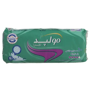 نوار بهداشتی روزانه مولپد سری Extra مدل Large With Wings بسته 10 عددی