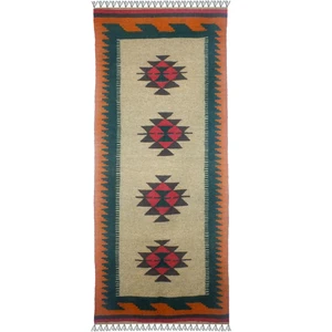 گلیم دستبافت کناره طول دو متر آریا راگز کد ksr 23401