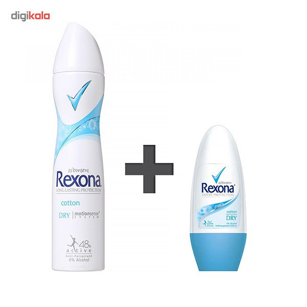 پک اسپری و رول ضد تعریق زنانه رکسونا مدل Cotton Dry