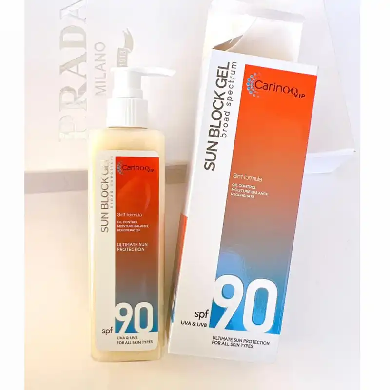 ژل ضد آفتاب کارینو وی آی پی مدل 90 حجم 250 میلی لیتر