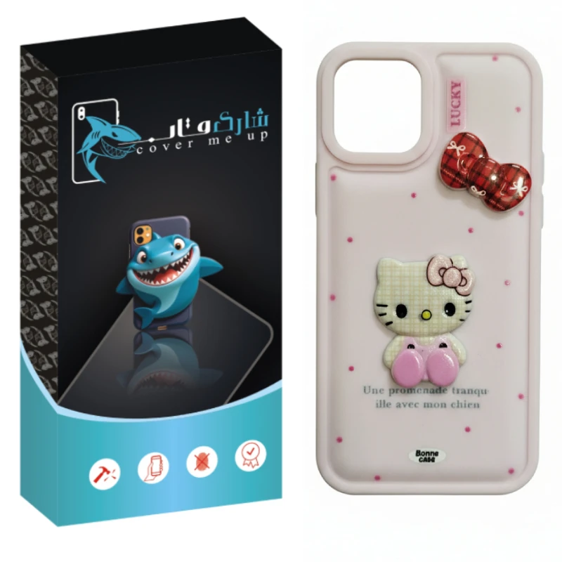 کاور شارک قاب مدل کیتی عروسکی مناسب برای گوشی موبایل اپل Iphone 11 Pro