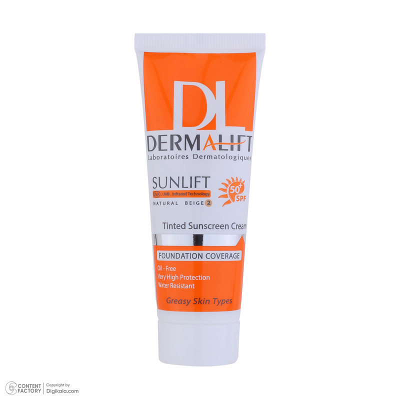 کرم ضد آفتاب رنگی درمالیفت، مدل SUN LIFT