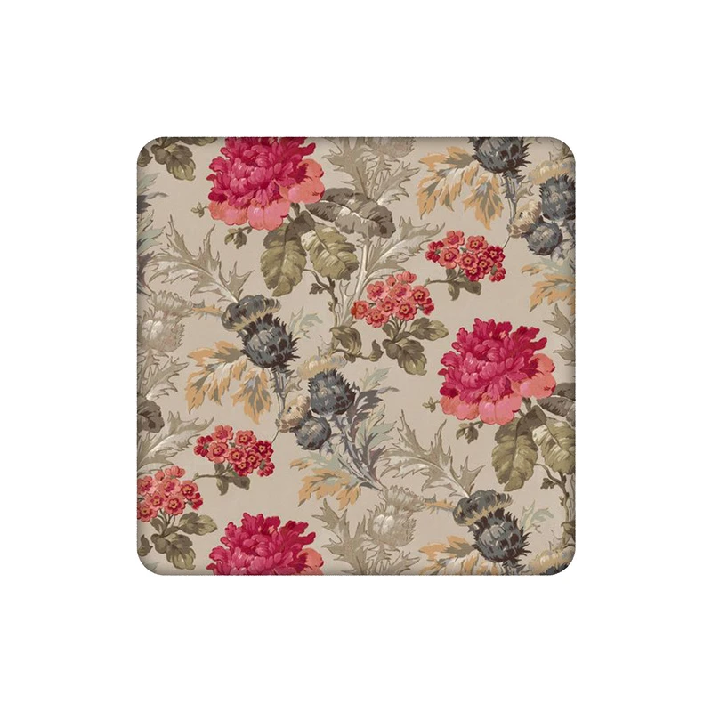 زیرلیوانی طرح گل گلی قرمز و سبز وینتیج کد 0266107