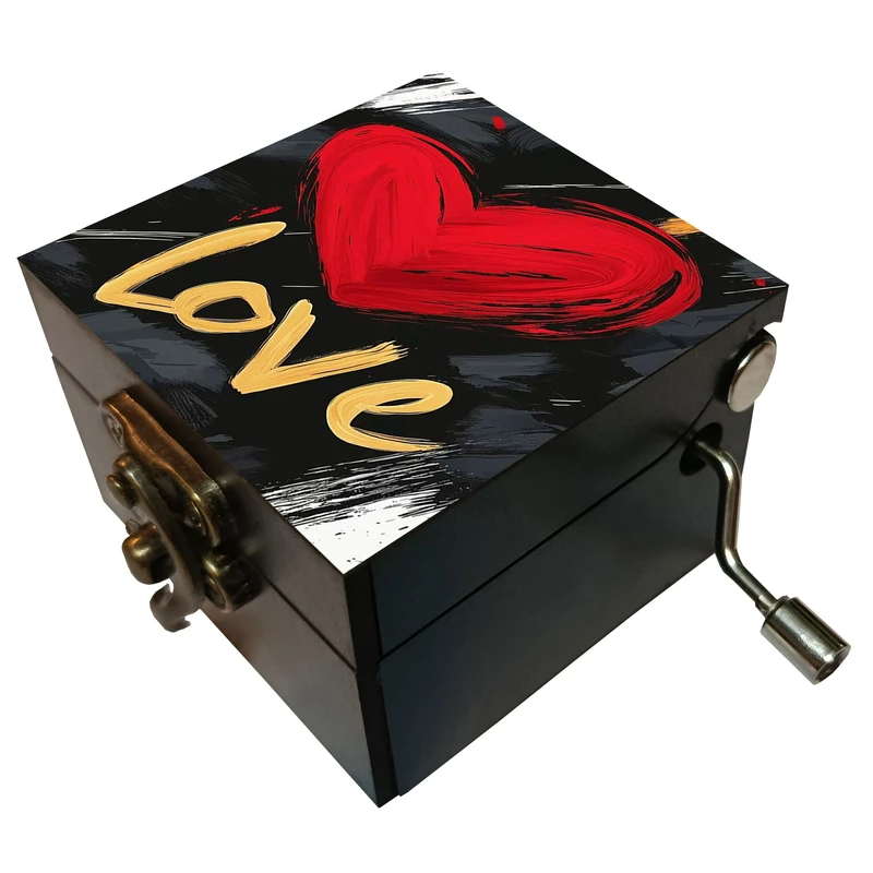 جعبه موزیکال مدل هندلی طرح عشق love قلب کد 2011