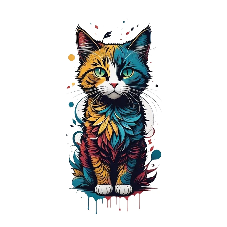 استیکر پارچه و لباس پاد آفرین مدل گربه زیبا کد 80