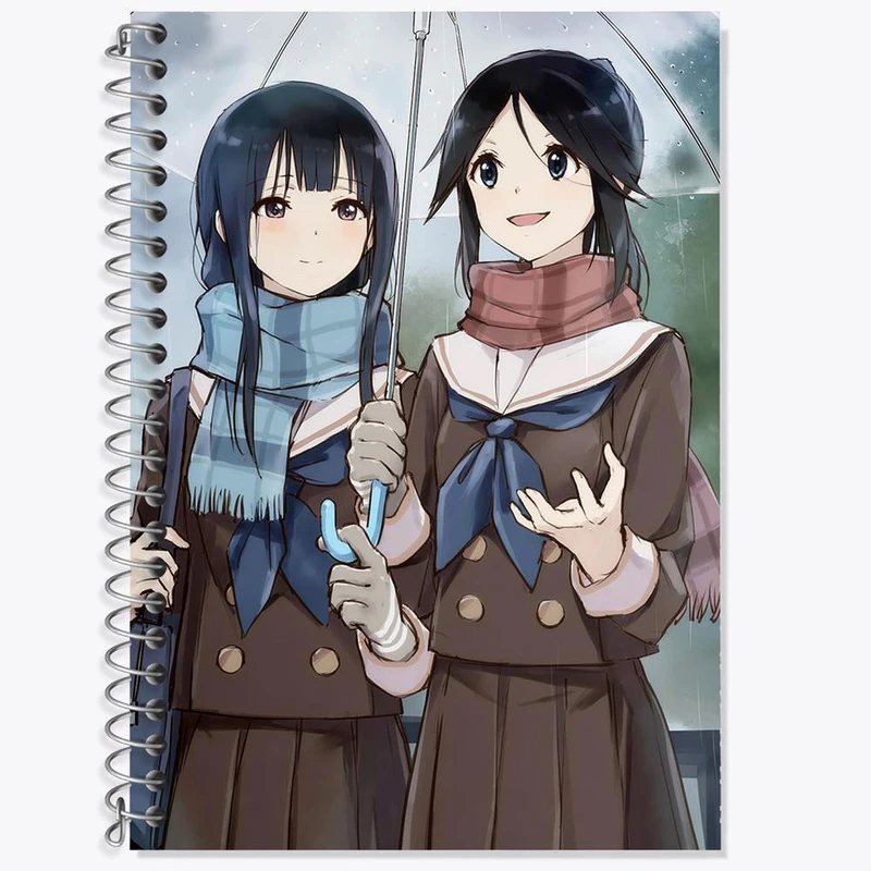 دفتر زبان 50 برگ خندالو مدل دو خط طرح کاساکی و میزور انیمه لیز و پرنده آبی کد 23825