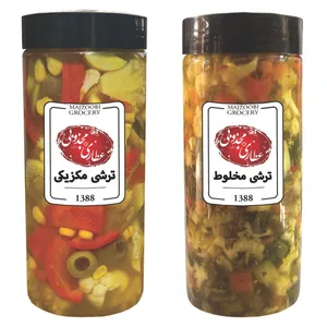 ترشی مکزیکی و ترشی مخلوط با سبزی مجذوبی - 1500 گرم بسته 2 عددی
