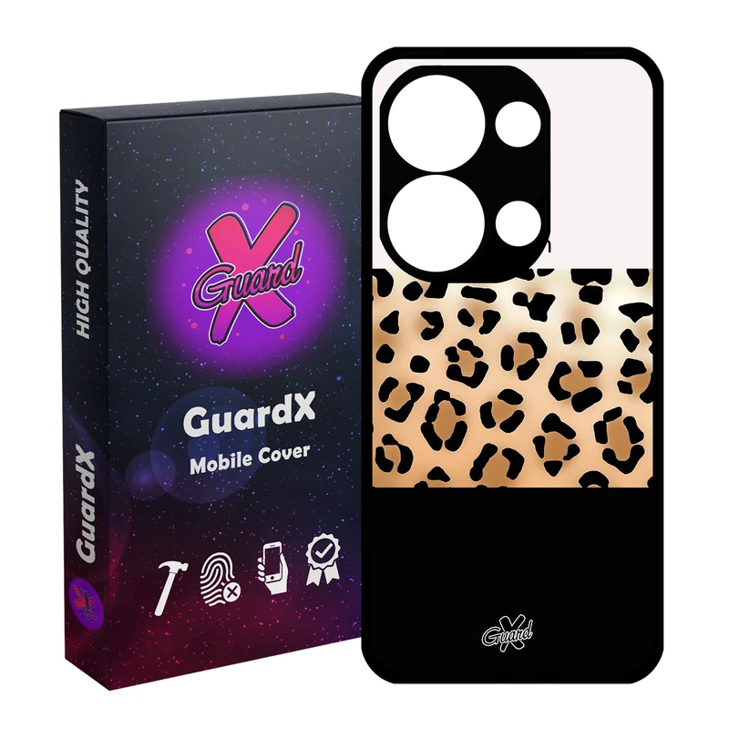 کاور گارد ایکس طرح پلنگی مدل Glass10395 مناسب برای گوشی موبایل شیائومی Poco X6 5G / Redmi Note 13 Pro 5G
