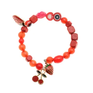 دستبند دخترانه دلنار گالری مدل گیلاس و توت فرنگی