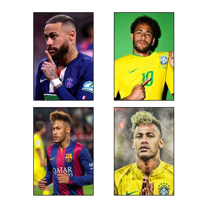 تابلو شاسي کارنيکا طرح نیمار Neymar کد 91306 مجموعه 4 عددی