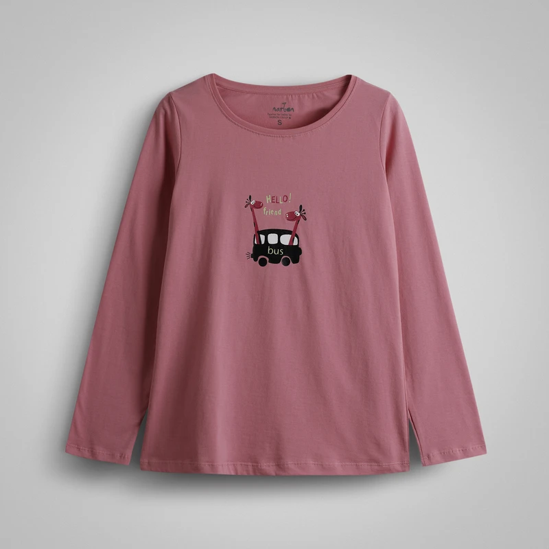 تی‌شرت راحتی آستین بلند زنانه ناربن مدل WT3959