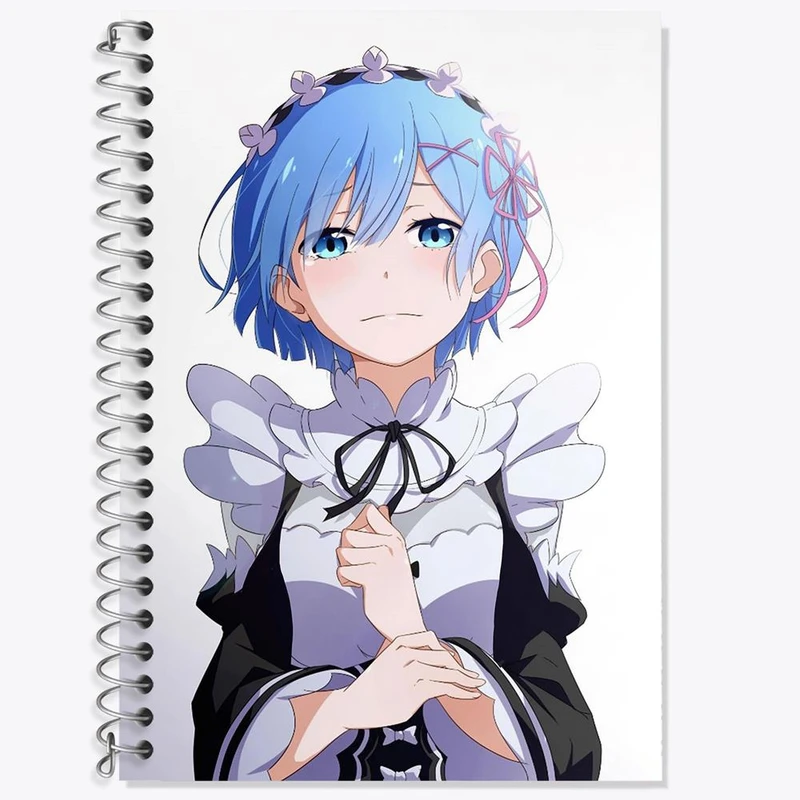 دفتر زبان 50 برگ خندالو مدل سه خط طرح رم انیمه دختر کد 12119