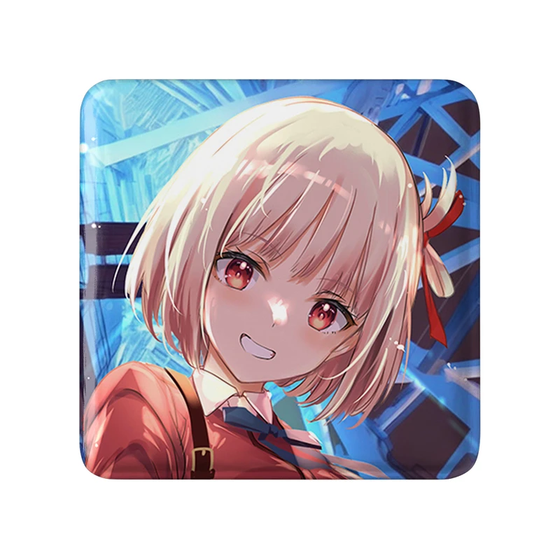 مگنت خندالو طرح چیساتو انیمه لیکوریس ریکویل Lycoris Recoil  مدل مربعی کد 23081