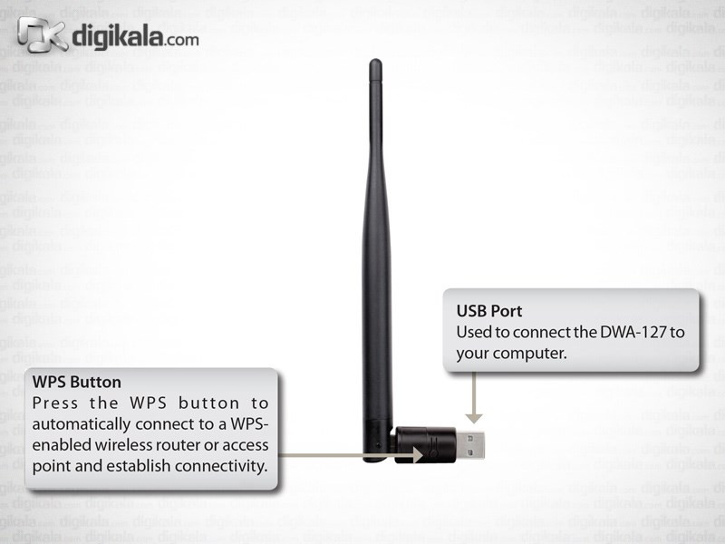 کارت شبکه USB و بی‌سیم دی-لینک DWA-127 1