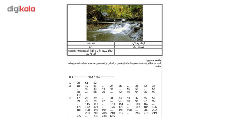 نخ و نقشه تابلو فرش سیرمان طرح منظره ترنم کد 1894
