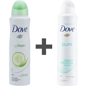 پک اسپری ضد تعریق زنانه داو مدل Fresh And Pure حجم 150 میلی لیتر - بسته 2 عددی