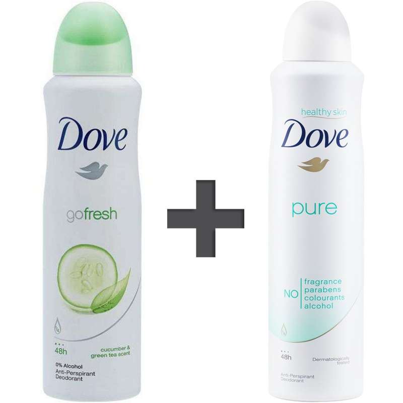 پک اسپری ضد تعریق زنانه داو مدل Fresh And Pure حجم 150 میلی لیتر - بسته 2 عددی