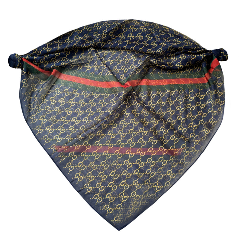 روسری زنانه مدل حریر ابرشیم زنجیری مجلسی کد 4