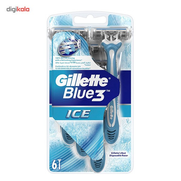 خودتراش 6 عددی ژیلت مدل Blue3 Ice خودتراش 6 عددی ژیلت مدل Blue3 Ice