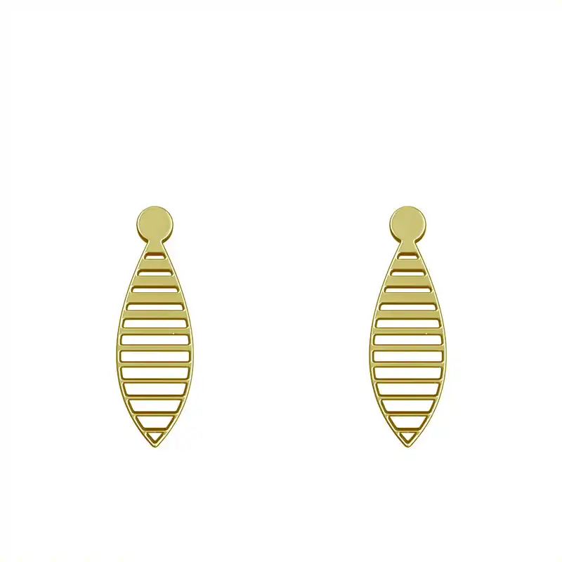 گوشواره طلا 18 عیار زنانه مدوپد مدل هندسی کد GA1-14949