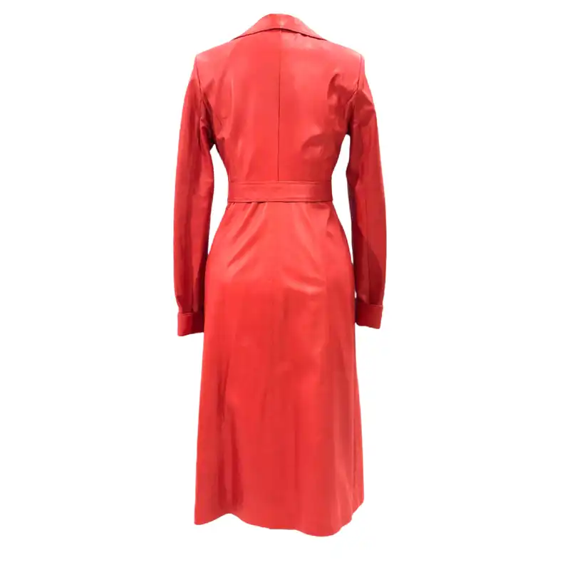 کت چرم زنانه سرزمین چرم مدل نیکول کد 121015 رنگ قرمز