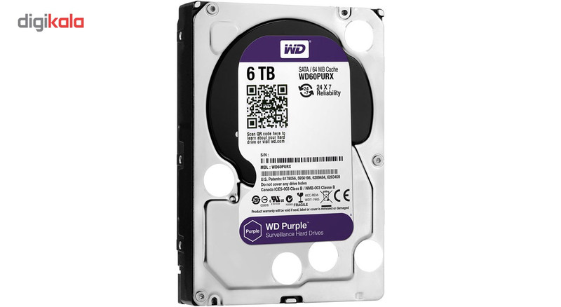 هارددیسک اینترنال وسترن دیجیتال مدل Purple WD60PURZ ظرفیت 6 ترابایت 2